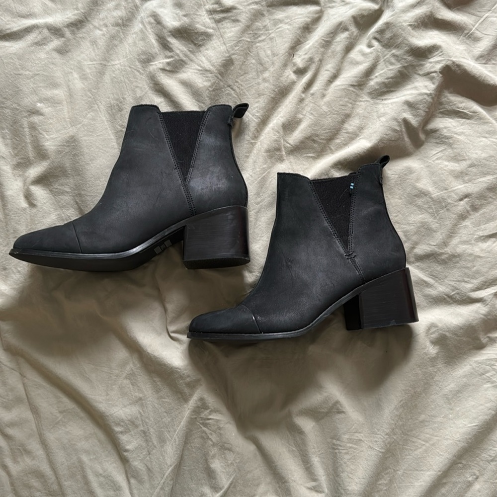Toms Black Suede Booties